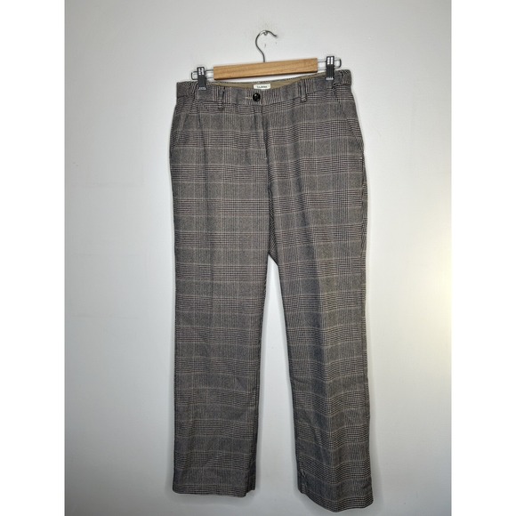 L.L. Bean Womens Classic Fit Black Pinstripes Pants Trousers Size 8 Petite - Picture 2 of 12
